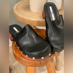 Zara Studded Black Clogs
